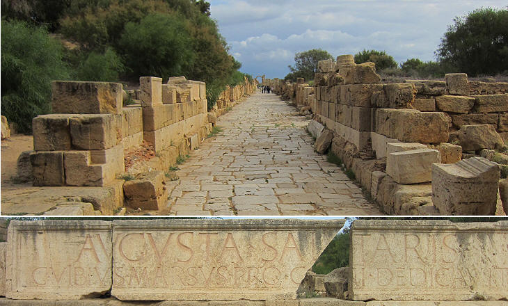 'Cardo' calle principal norte-sur de Leptis Magna 14