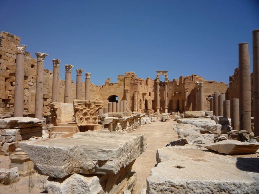 The ruins of the Severan Forum Basilica in Leptis Magna 24