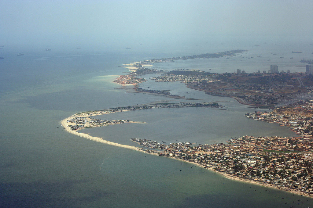 Chicala, Praia do Bispo, and the Ilha do Cabo in the distance. Luanda 92